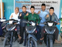 Sejumlah Tempat Ibadah Terima Bantuan Motor dari Anggota Fraksi PKB DPRD Morut