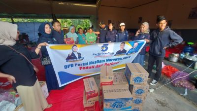 Nasdem Morut Salurkan Ratusan Paket Sembako pada Korban Banjir