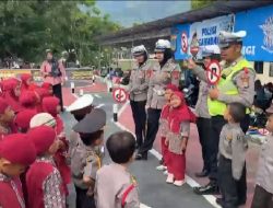 Satlantas Polres Sigi Sosialisasikan Tata Tertib Berlalu Lintas kepada Anak Usia Dini