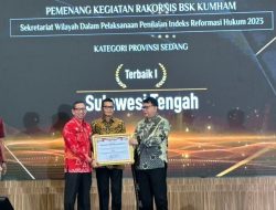 Penilaian Indeks Reformasi Hukum, Kemenkumham Sulteng Terbaik Nasional
