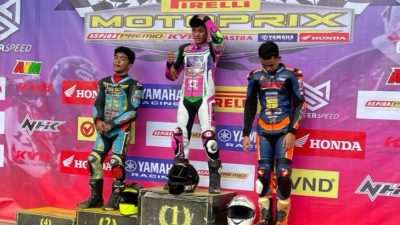 Satu-satunya Wakili Sulteng, Gian Naik Podium Juara di Event Kejurnas Balab Motor