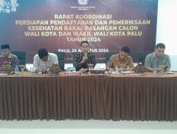 KPU Palu Matangkan Persiapan Pendaftaran dan Pemeriksaan Kesehatan Calon Kepala Daerah