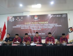 Rapat Pleno Terbuka, KPU Palu Tetapkan DPT Pemilu 2024