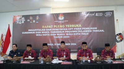 Rapat Pleno Terbuka, KPU Palu Tetapkan DPT Pemilu 2024