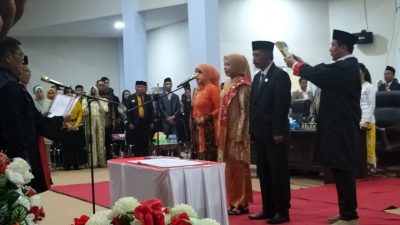 Pimpinan DPRD Morut Disumpah, Warda Dg Mamala ajak Anggota Jaga Amanah Rakyat