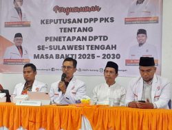 PKS Sulteng Umumkan DPTD 2025–2030, Tegaskan Regenerasi dan Demokrasi Internal