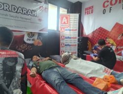 Alfamidi Palu Gelar Donor Darah, Kumpulkan 64 Kantong Darah