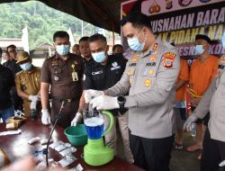 Polres Morowali Utara Musnahkan 366 Gram Sabu