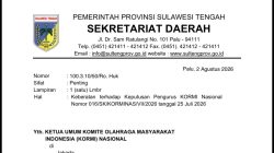 Pemprov Sulteng Ajukan Keberatan Resmi atas Pencabutan Status Tuan Rumah FORNAS IX Tahun 2027