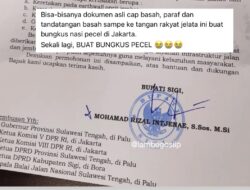Bupati Rizal Terkejut, Surat Jembatan Sigi Ditemukan Jadi Bungkus Nasi Pecel di Jakarta