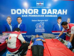 HUT ke-25 Partai Demokrat, Anwar Hafid Donor Darah dan Bagikan 500 Paket Sembako di Sulteng